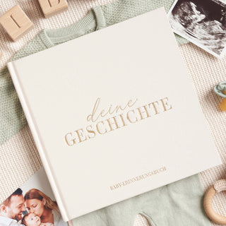 Baby-Erinnerungsbuch - Creme-Stoff Edition
