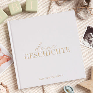 Baby-Erinnerungsbuch - Grauer Stoff Edition