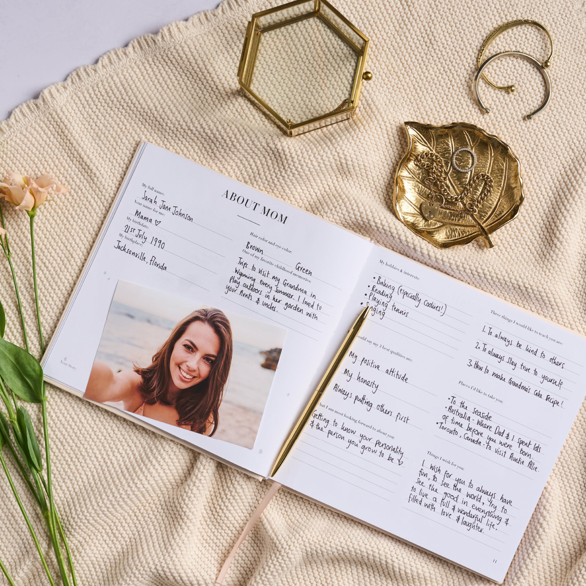 Baby Memory Book Photo Album Cream (USA) - Main Image