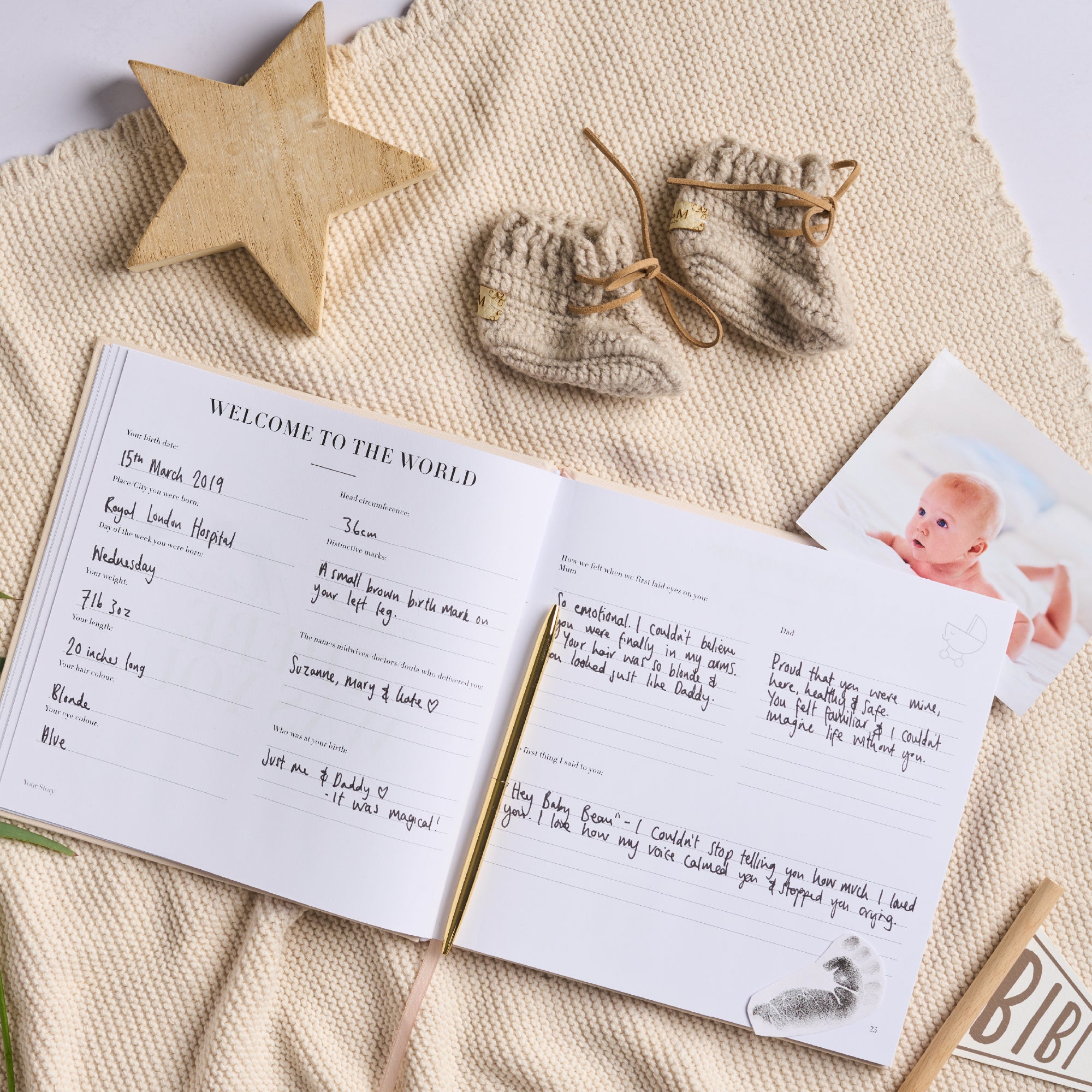 Baby Boy Memory Book First Years Scrapbook Album Keepsake Baby