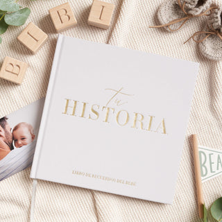 Libro de recuerdos del bebé - Edición en tela gris