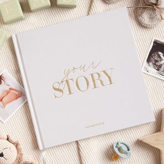 USA-Baby-Erinnerungsbuch – Grey Fabric Edition 